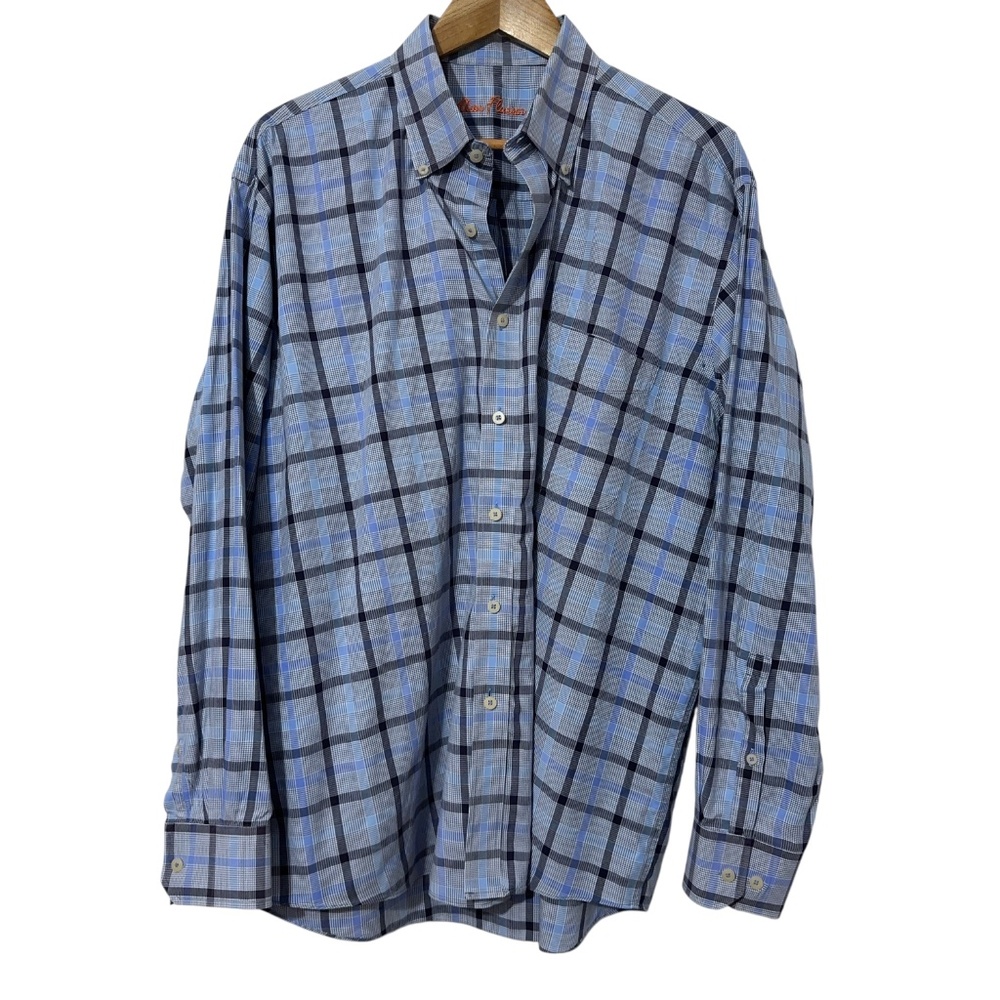 Alan Flusser Mens Plaid Button Down Shirt Size XL - Picture 2 of 4